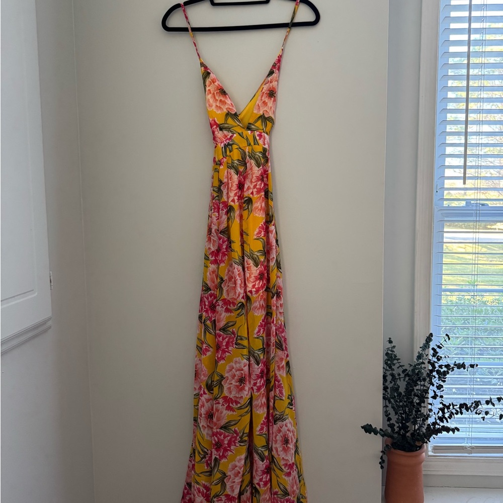 Windsor Yellow and Pink Floral Maxi Dress